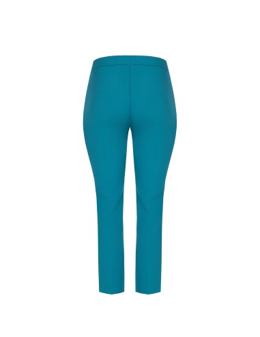 Rechte curvy broek van scuba-crêpe met elastische tailleband achteraan – Rinascimento Curvy