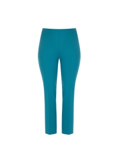 Rechte curvy broek van scuba-crêpe met elastische tailleband achteraan – Rinascimento Curvy