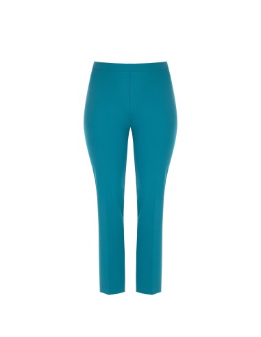 Rechte curvy broek van scuba-crêpe met elastische tailleband achteraan – Rinascimento Curvy
