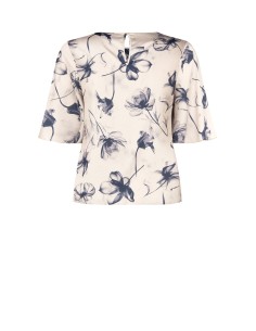 Blouse Curvy en satin à grandes fleurs dégradées, avec manches papillon – Rinascimento Curvy 2