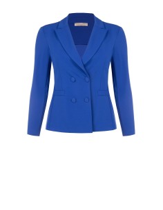 Getailleerde curvy blazer van scuba-crêpe met bijpassende knopen, Rinascimento Curvy