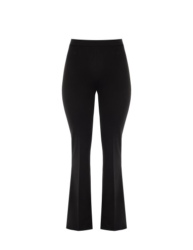 Pantalon flare curvy en scuba crêpe avec élastique au dos et fermeture éclair latérale Rinascimento Curvy