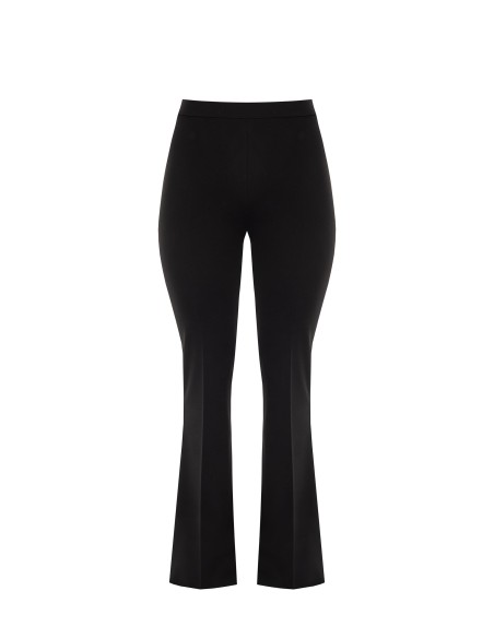 Pantalon flare curvy en scuba crêpe avec élastique au dos et fermeture éclair latérale Rinascimento Curvy