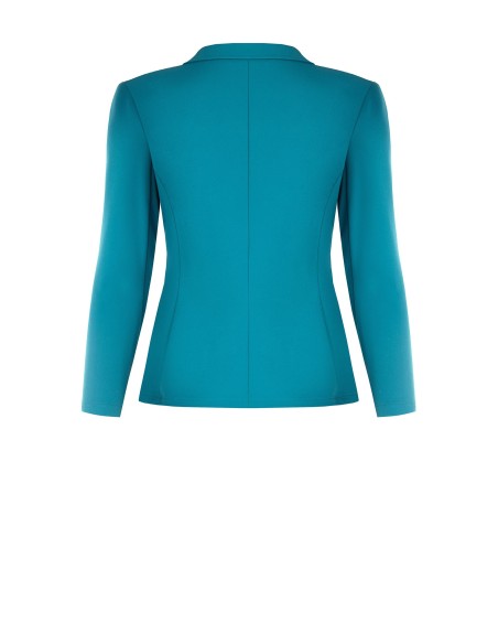 Getailleerde curvy blazer van scuba-crêpe met bijpassende knoop – Rinascimento Curvy