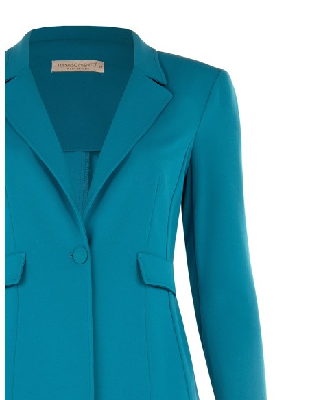 Veste blazer cintrée grande taille en crêpe scuba avec bouton assorti Rinascimento Curvy