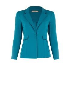 Getailleerde curvy blazer van scuba-crêpe met bijpassende knoop – Rinascimento Curvy