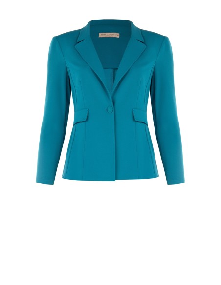 Veste blazer cintrée grande taille en crêpe scuba avec bouton assorti Rinascimento Curvy
