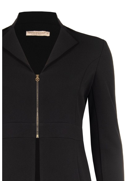 Veste blazer cintrée curvy en scuba crêpe avec fermeture éclair et logo RR Rinascimento Curvy