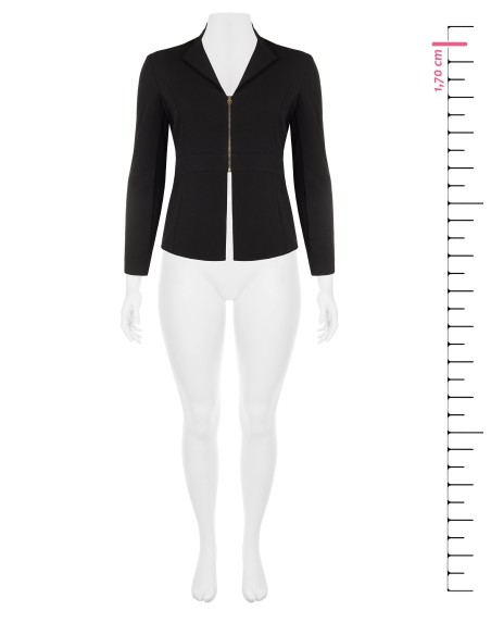 Curvy getailleerde blazer van scuba-crêpe met ritssluiting en RR-logo – Rinascimento Curvy