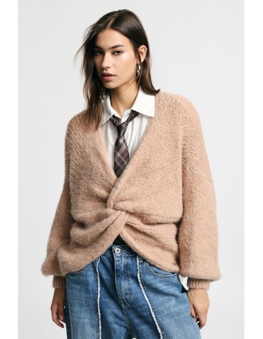 Cardigan tressé avec nœud frontal et manches amples S’il vous plaît