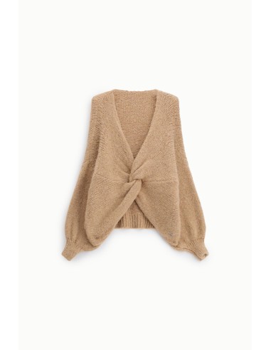 Cardigan tressé avec nœud frontal et manches amples S’il vous plaît