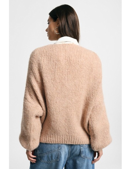 Cardigan tressé avec nœud frontal et manches amples S’il vous plaît