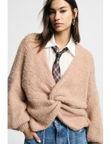 Cardigan tressé avec nœud frontal et manches amples S’il vous plaît