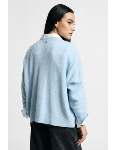 Oversized trui met V-hals en splitje Please