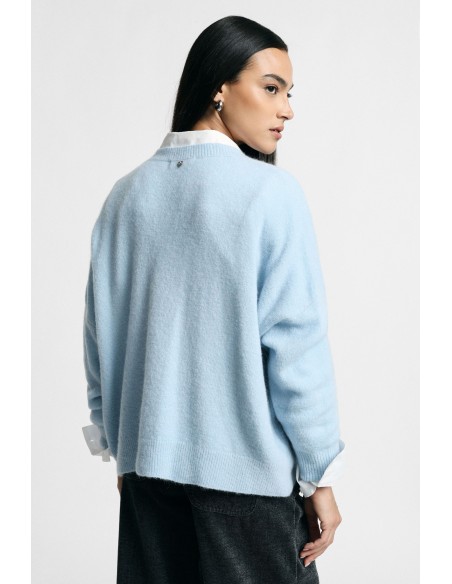 Pull oversize à col V avec fente latérale S'il vous plaît