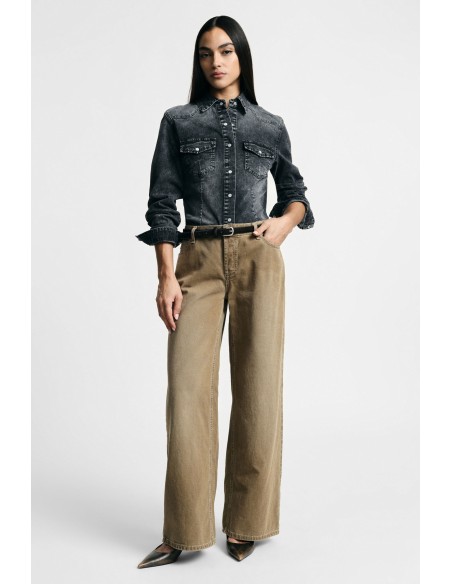 Pantalon palazzo taille regular à cinq poches Please