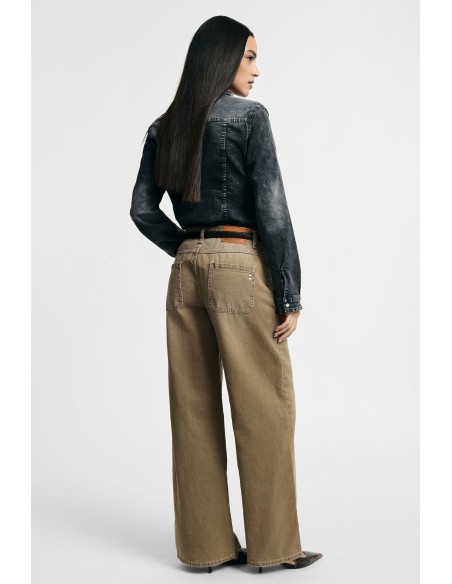 Pantalon palazzo taille regular à cinq poches Please
