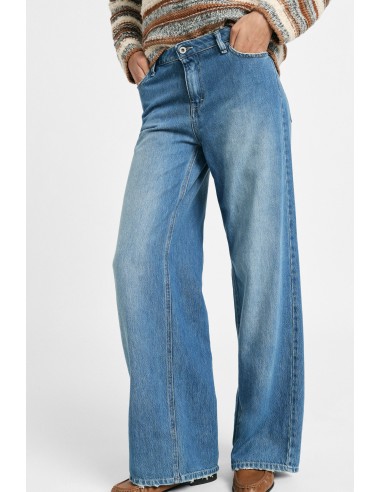 Wijde pijp-jeans met gerafelde zoom, alstublieft