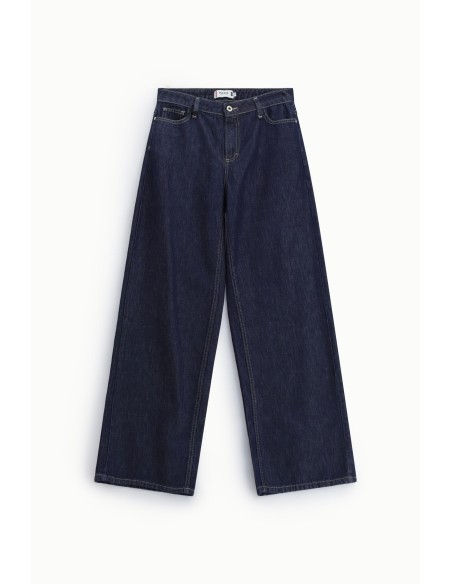 Wijde jeans met contrasterende stiksels Please