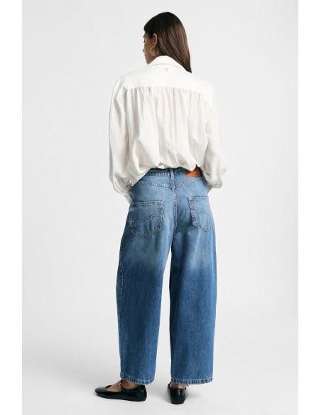 Jean à jambes larges avec coutures contrastantes Please