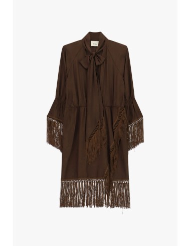 Robe courte à manches volantées et franges Dixie