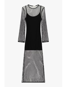 Robe longue en résille à manches longues avec fond de robe Dixie 2