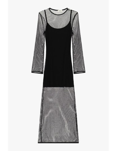Robe longue en résille à manches longues avec fond de robe Dixie