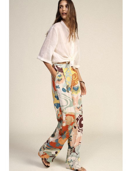 Pantalon palazzo à jambes larges et imprimé floral Dixie