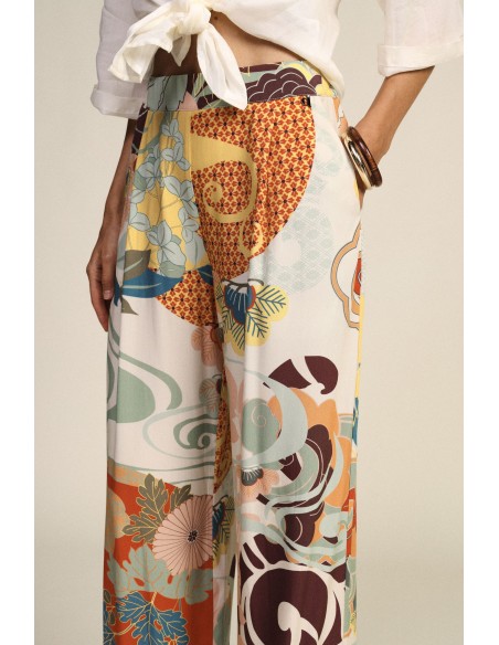 Pantalon palazzo à jambes larges et imprimé floral Dixie