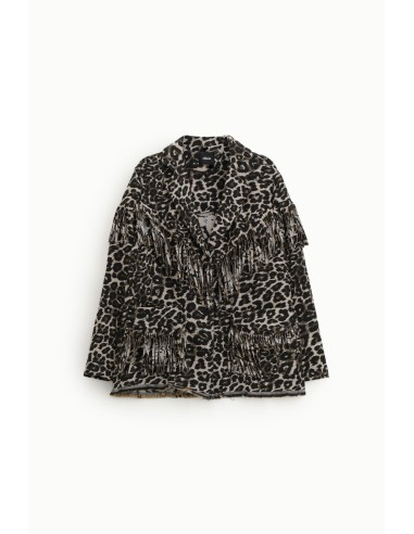 Blazer à motif animalier avec franges décoratives Dixie