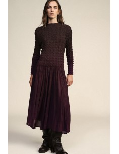 Robe longue avec corsage travaillé et jupe plissée Dixie