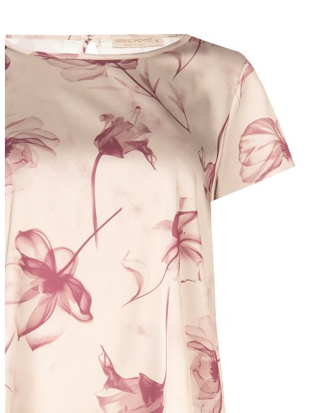 Blouse ample et fluide en satin à grandes fleurs Rinascimento