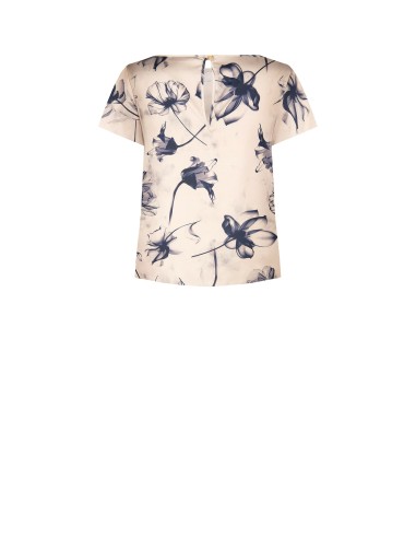 Ruime, soepelvallende satijnen blouse met grote bloemenprint van Rinascimento