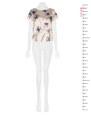 Blouse ample et fluide en satin à grandes fleurs Rinascimento