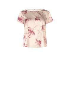Blouse ample et fluide en satin à grandes fleurs Rinascimento