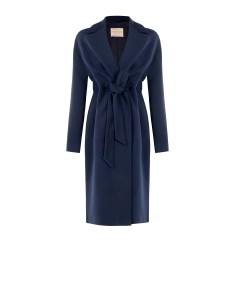 Manteau long en drap sans boutons avec ceinture assortie Rinascimento
