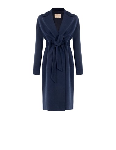 Manteau long en drap sans boutons avec ceinture assortie Rinascimento