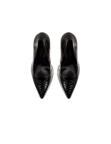 Escarpins stilettos en similicuir effet croco avec plateau Rinascimento