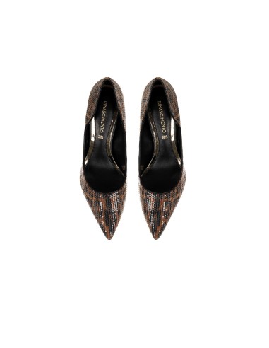 Escarpins stilettos tachetés recouverts de paillettes transparentes Rinascimento