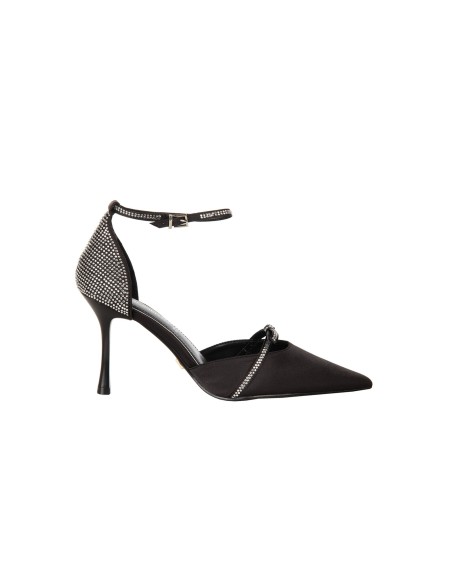 Sandales pointues en satin avec détails en strass Rinascimento