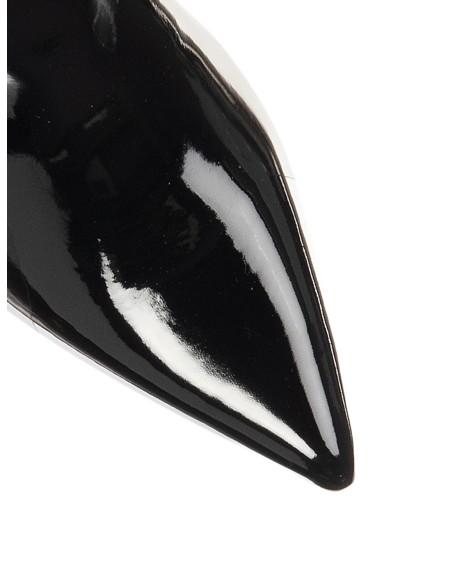 Bottines à bout pointu en vernis brillant avec brides décoratives Rinascimento