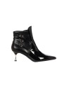 Bottines à bout pointu en vernis brillant avec brides décoratives Rinascimento