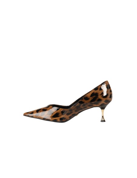 Escarpins à talons aiguilles tachetés et brillants, avec talon bas en métal « Rinascimento »