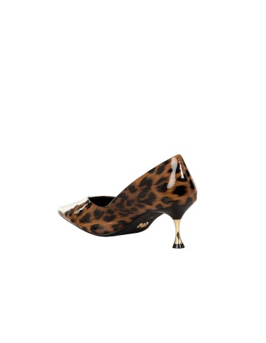 Escarpins à talons aiguilles tachetés et brillants, avec talon bas en métal « Rinascimento »