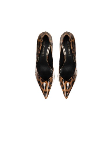 Escarpins à talons aiguilles tachetés et brillants, avec talon bas en métal « Rinascimento »