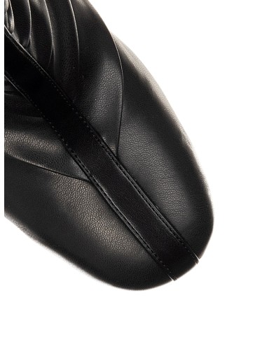 Bottines pointues en similicuir plissé avec talon carré Rinascimento