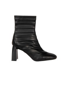 Bottines pointues en similicuir plissé avec talon carré Rinascimento