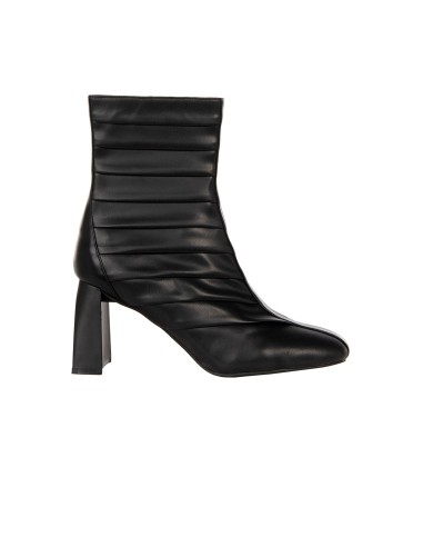 Bottines pointues en similicuir plissé avec talon carré Rinascimento