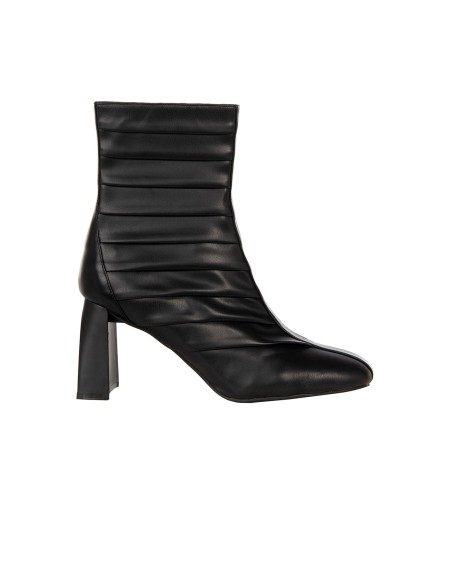 Bottines pointues en similicuir plissé avec talon carré Rinascimento