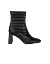 Bottines pointues en similicuir plissé avec talon carré Rinascimento